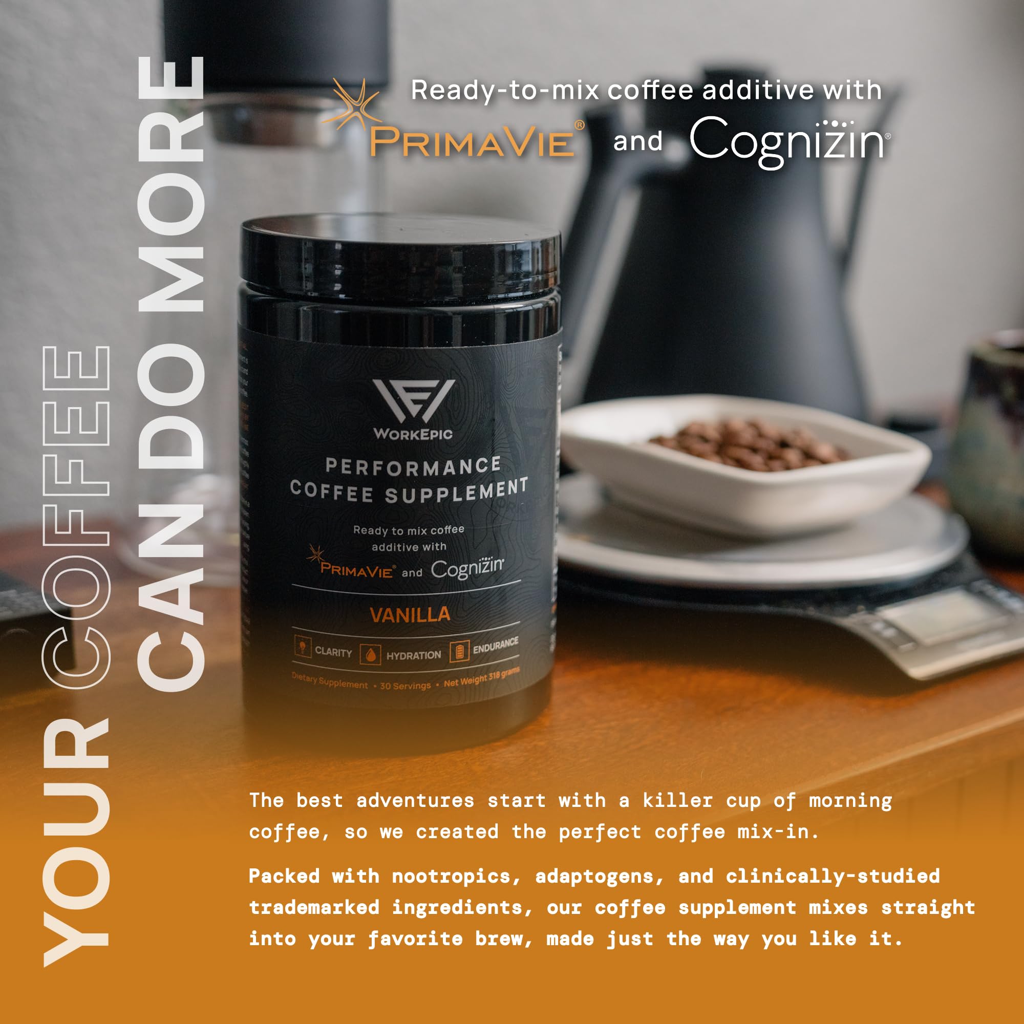 WorkEpic Performance Coffee Supplement – Endurance, Focus & Hydration