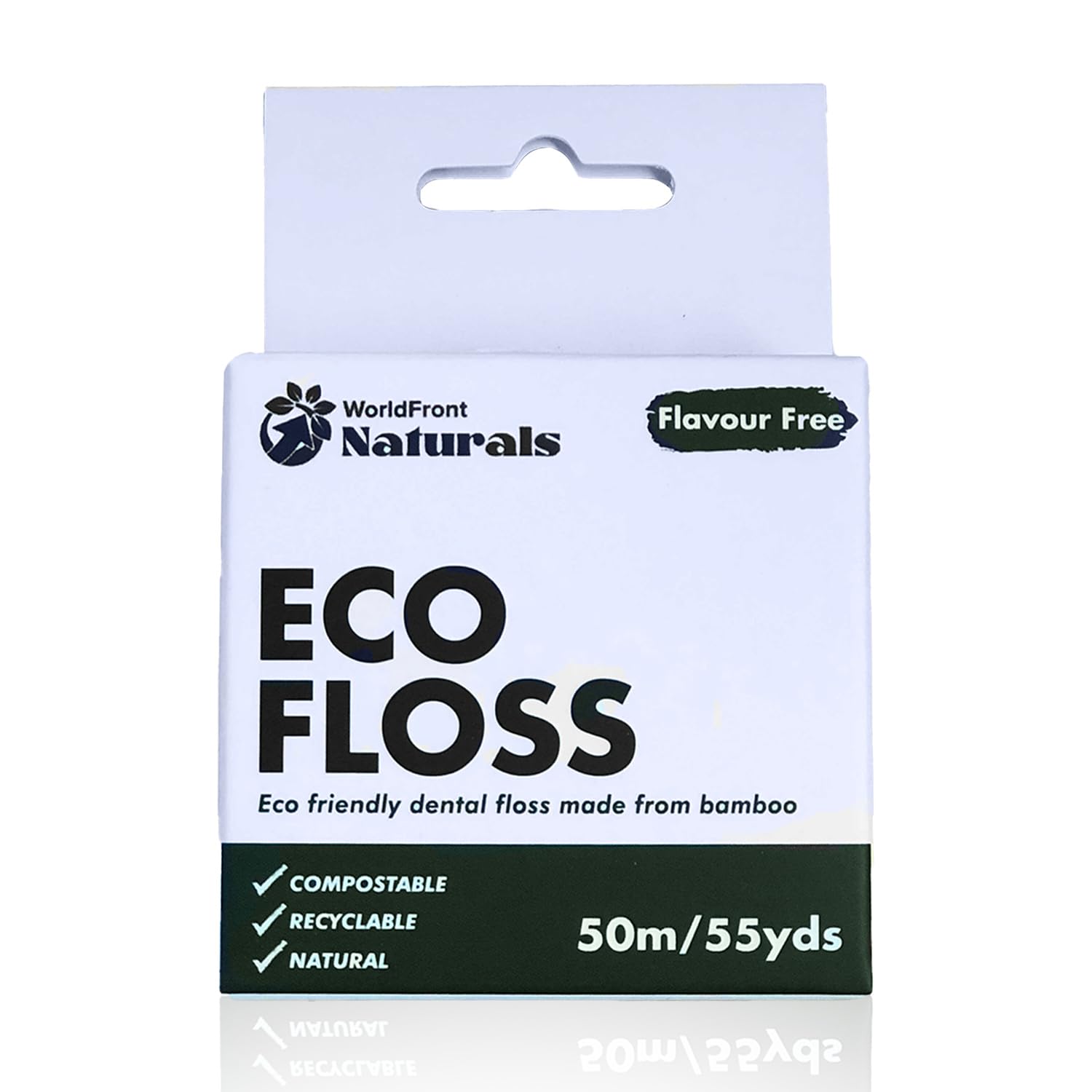 WorldFront Naturals Bamboo Dental Floss – Biodegradable & Plastic-Free (50m)