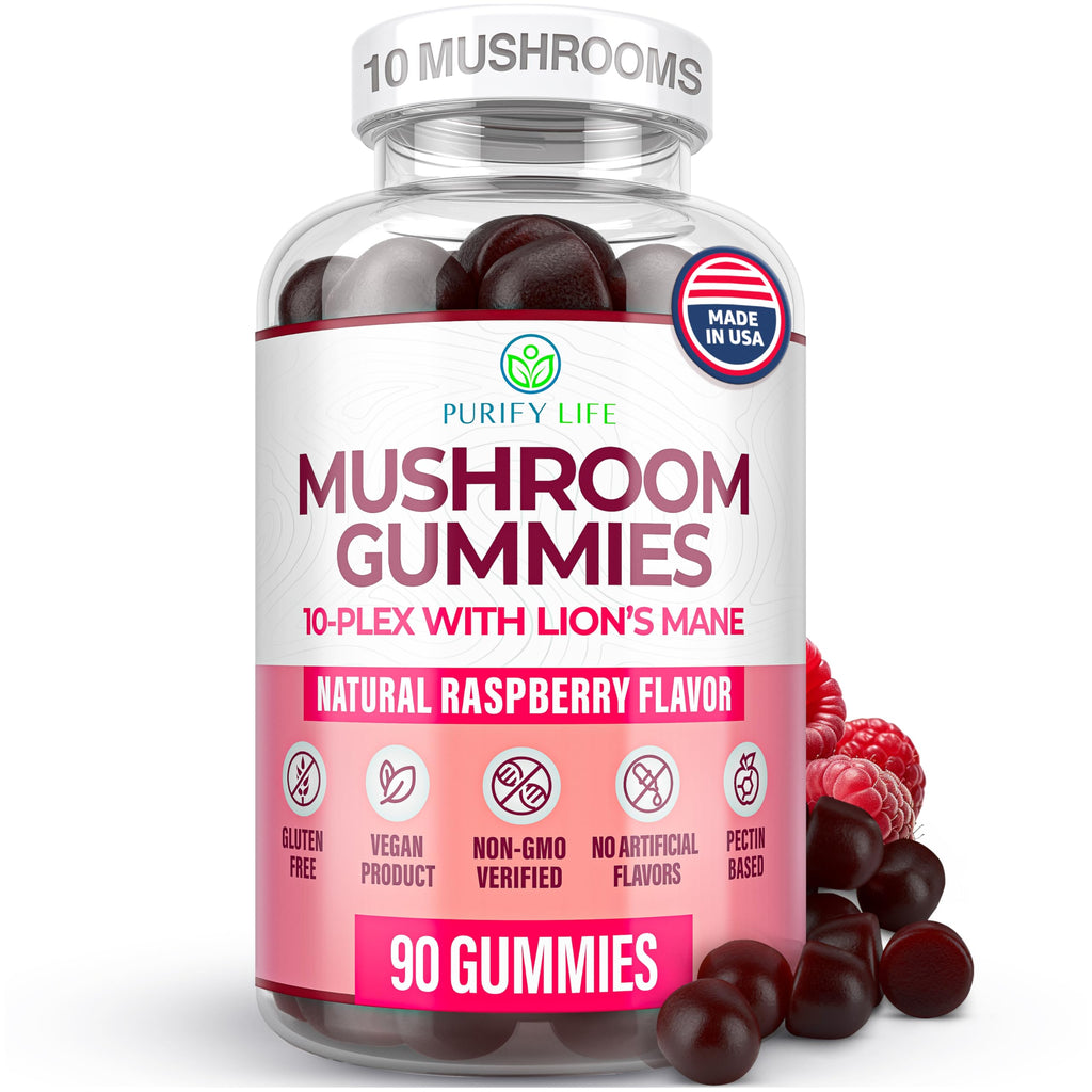World's First 10-Mushroom Gummies - 90 Chews, 2500mg/Serving | Brain & Immune Support