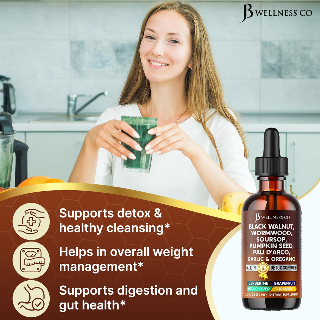 Wormwood Black Walnut Cleanse Drops – Gut Health Supplement 6 oz