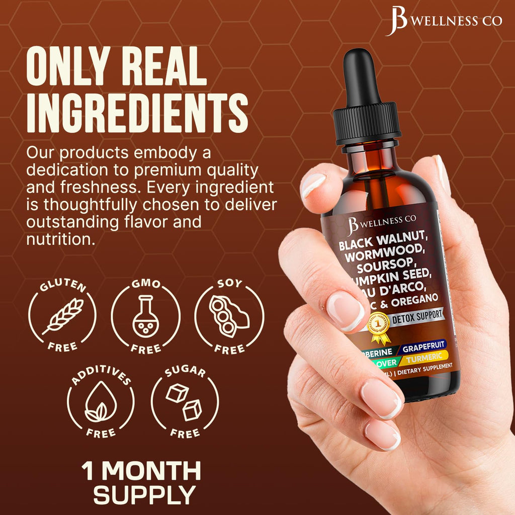 Wormwood Black Walnut Cleanse Drops – Gut Health Supplement 6 oz
