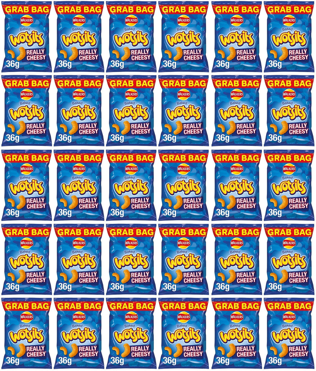 30 x Walkers Wotsits Really Cheesy Snacks Crisps 36G