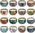 WPONSZU 16-Pack Scented Candles Gift Set – 2.5 oz Soy Tin Candles for Home Décor & Travel