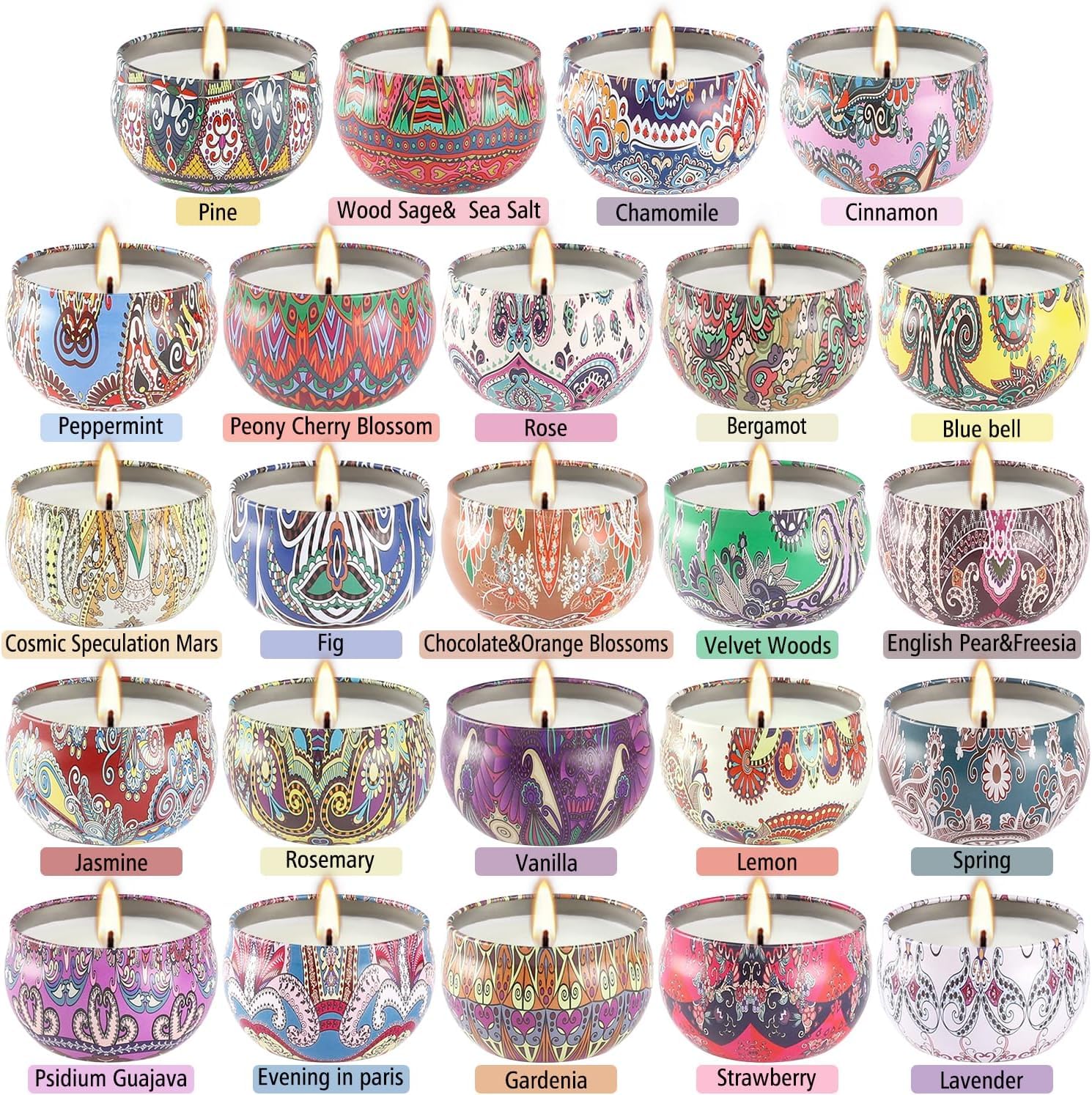 WPONSZU 24 Day Scented Candle Advent Calendar 2025 – Countdown to Christmas (24 Pack)