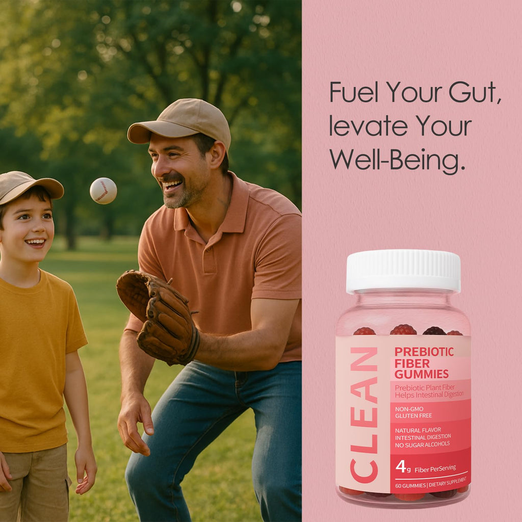 Wuliao Clean Fiber Gummies for Men – Prebiotic Digestive Health (60 Gummies)