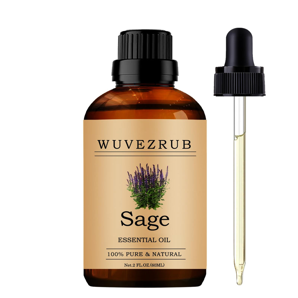 Wuvezrub Sage Essential Oil 60ml | Pure Sage for Aromatherapy & Diffusers