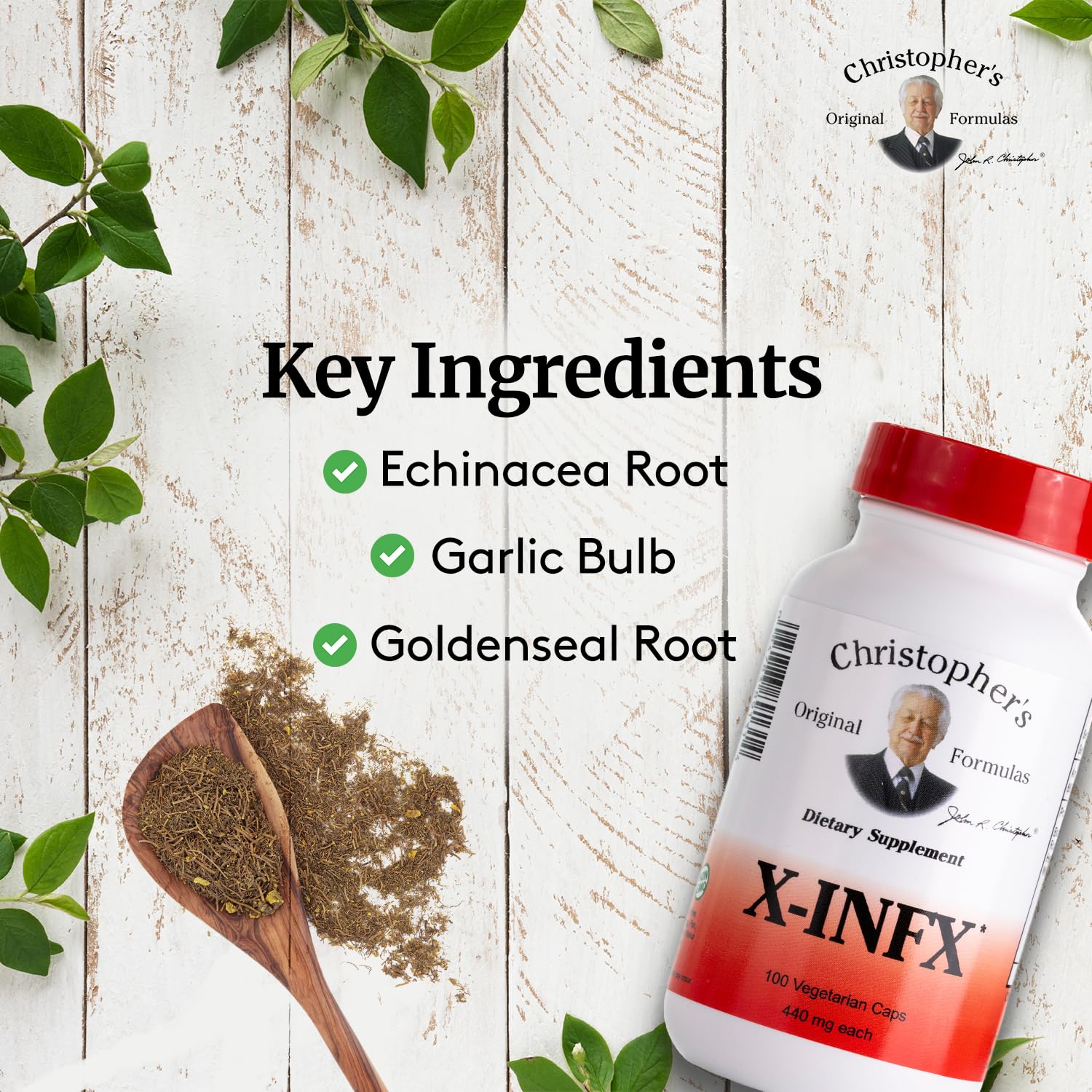 Christopher's Original Formulas X-INFX Formula | Natural Immune Support | 2 Pack, 100 Caps Each