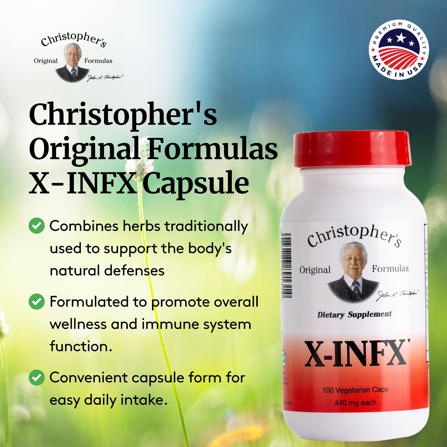 Christopher's Original Formulas X-INFX Formula | Natural Immune Support | 2 Pack, 100 Caps Each
