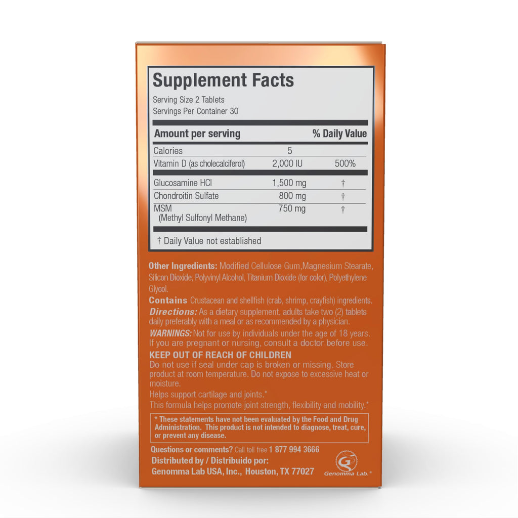 X Ray Dol Triple Action Joint Support – Glucosamine 1500mg, Chondroitin 800mg, MSM 750mg, Vitamin D 2000IU – 60 Tablets