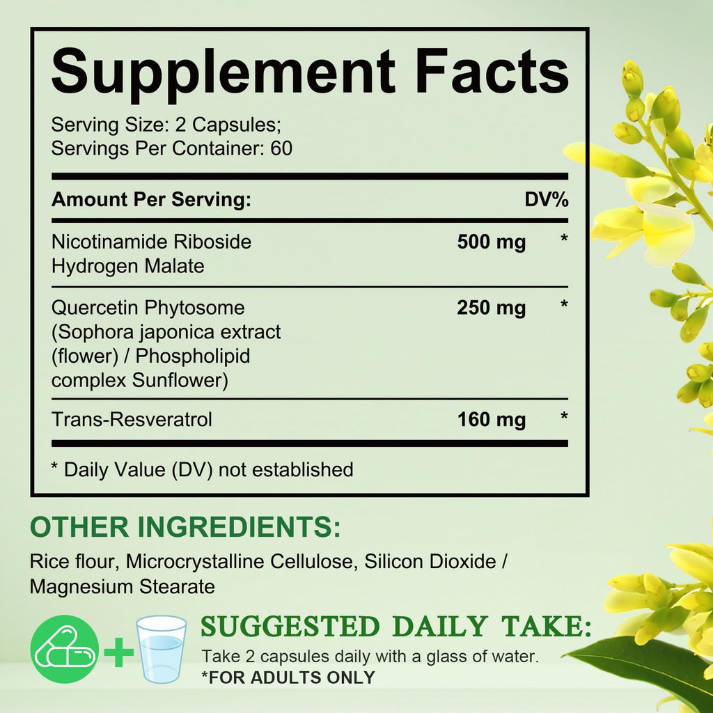 Xaarty 2Pack NAD Supplement – 910mg Liposomal NAD for Women & Men, 240 Capsules