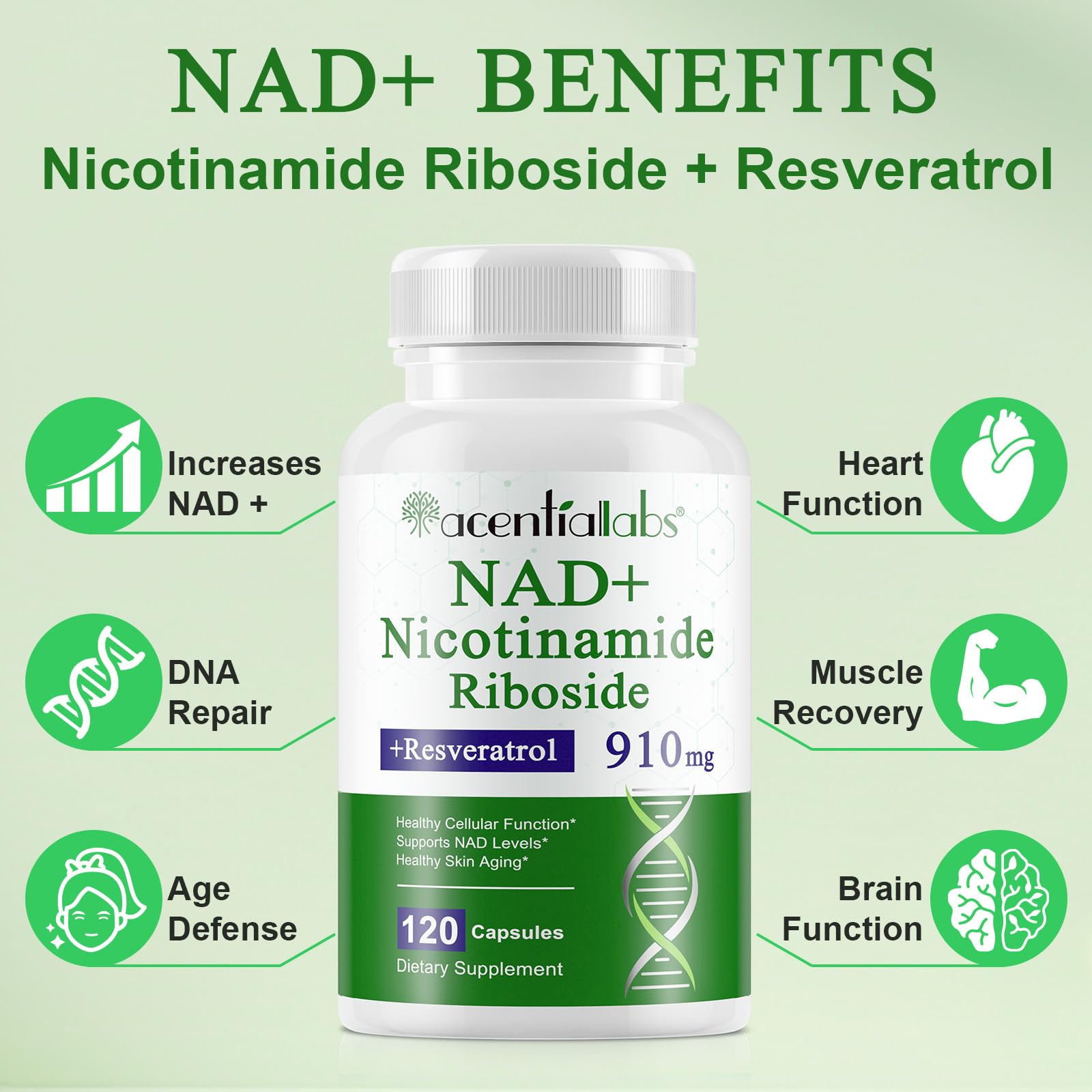 Xaarty 2Pack NAD Supplement – 910mg Liposomal NAD for Women & Men, 240 Capsules
