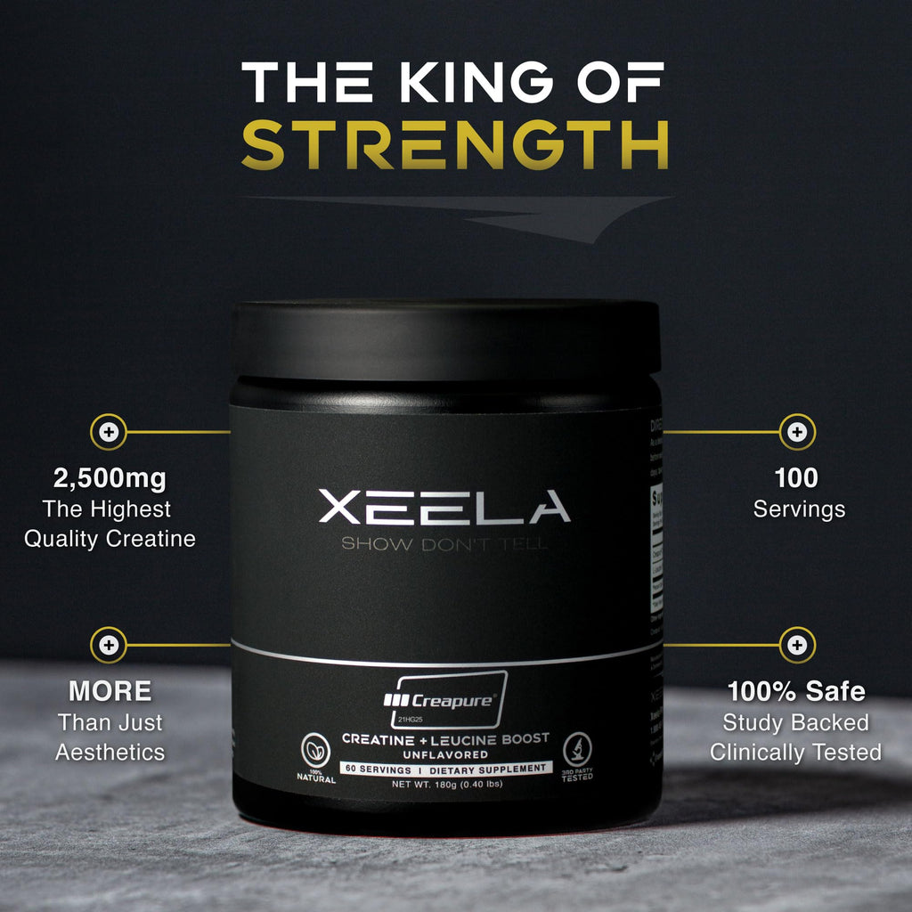XEELA Creatine for Lean Muscle Gain – Unflavored, 60 Servings | Creapure, Vegan