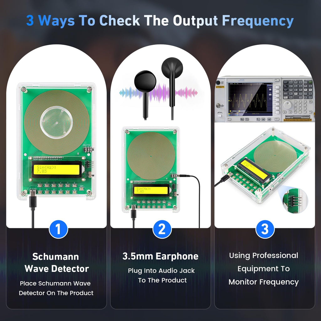 XIKDS Adjustable Frequency Generator for Healing – 0.01Hz to 200kHz, 7.83Hz Schumann, USB-C