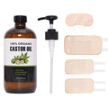 XIKERAY Organic Cold-Pressed Castor Oil (16oz/473ml) + Castor Oil Pack Kit