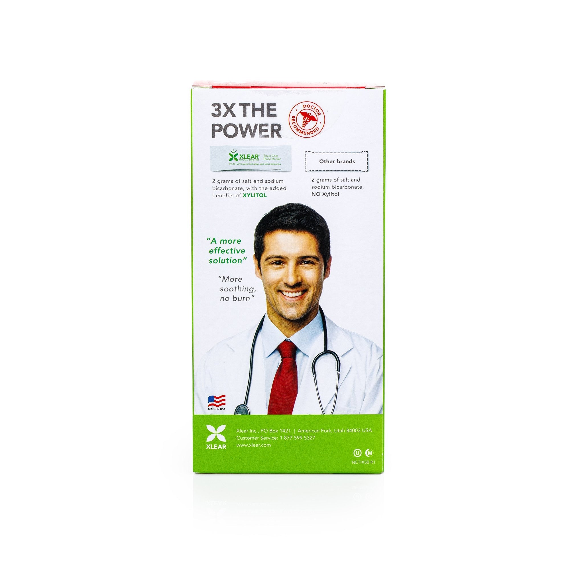 Xlear Natural Xylitol Sinus Rinse Refill – 50-Count Pack of 4 for Nasal Hygiene