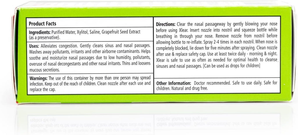 Xlear Natural Saline Nasal Spray with Xylitol – Gentle, All-Ages Nasal Moisturizer