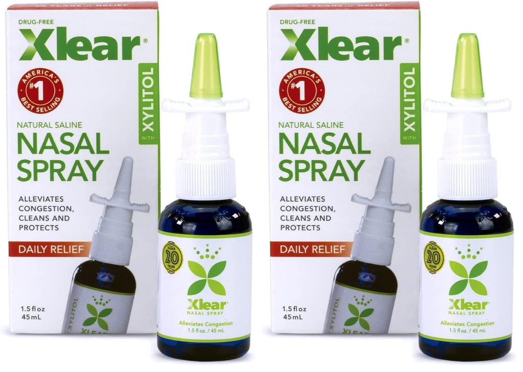 Xlear Natural Nasal Spray with Xylitol – 1.5 fl oz (Pack of 2)