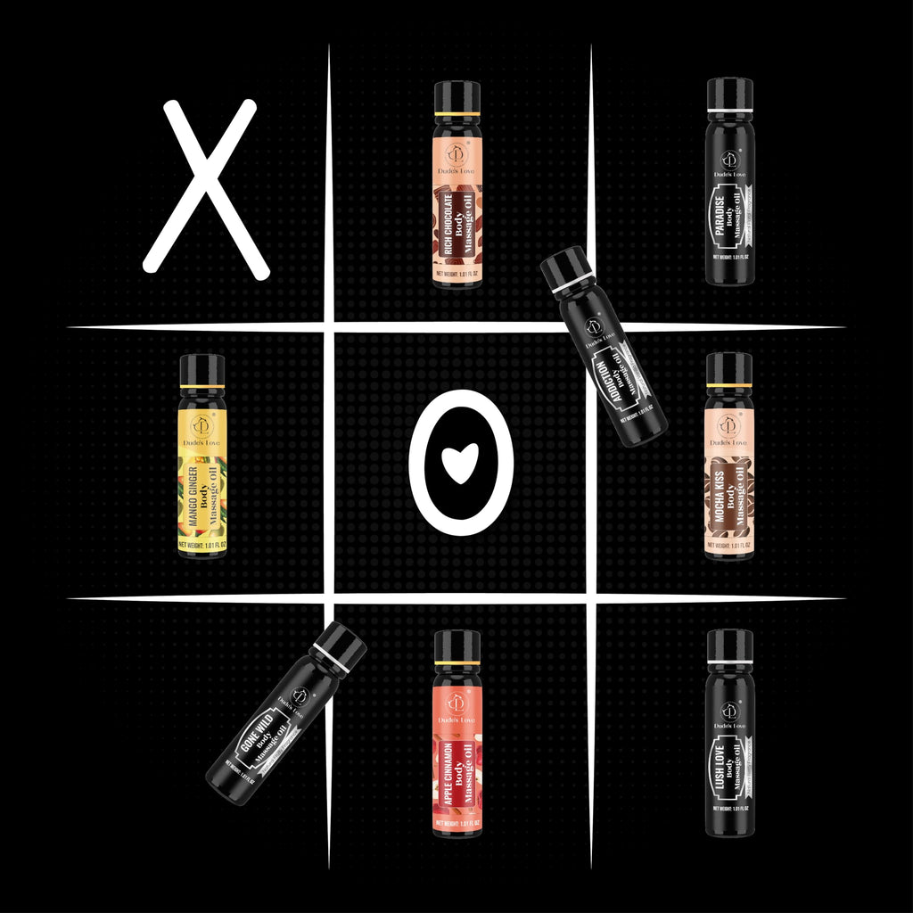 XOXO 8-Piece Flavoured Body Massage Oils Set – Natural Aroma 240ML | by Dude's Love