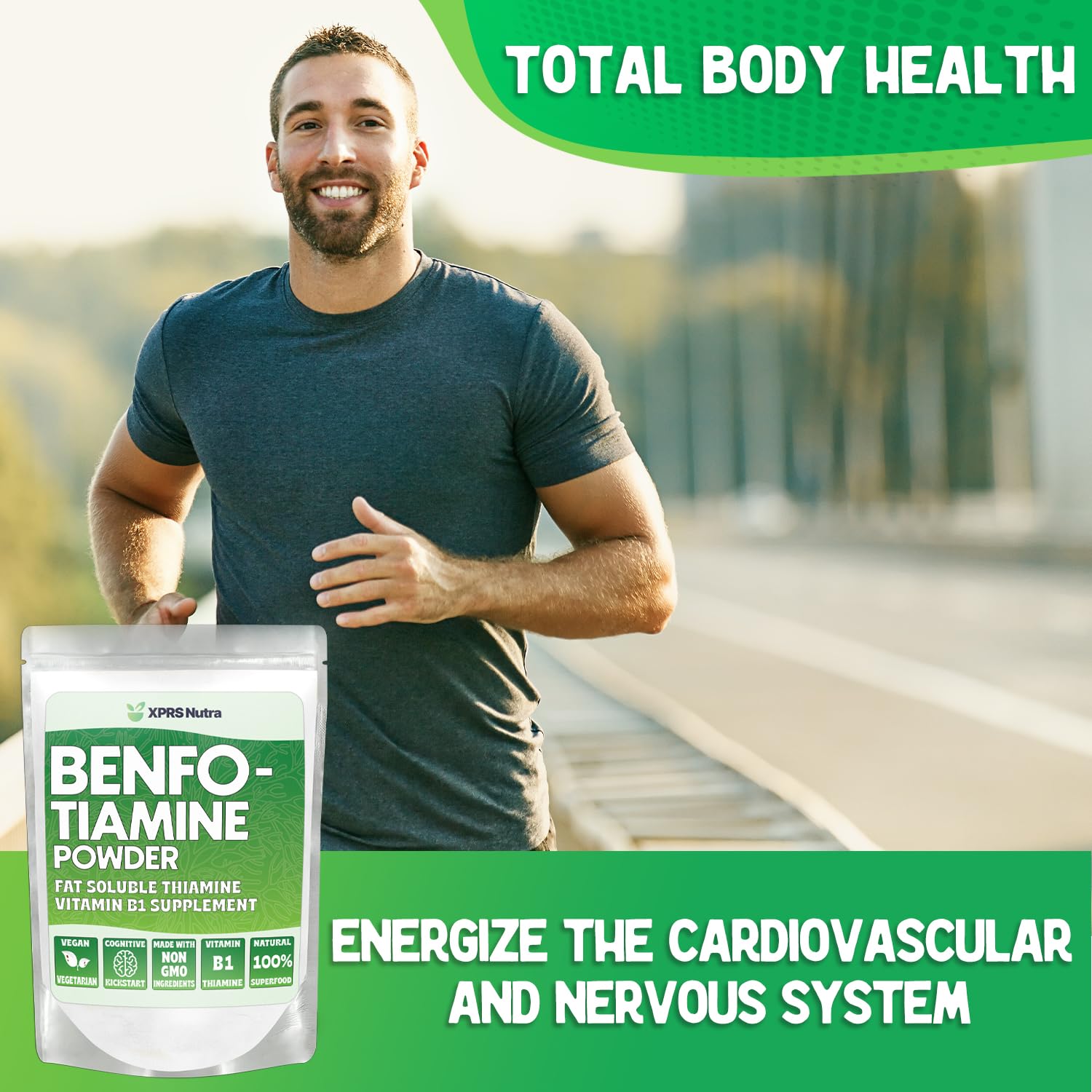 XPRS Nutra Benfotiamine (Thiamine) – Fat-Soluble B1 for Cognitive Health, Vegan, 2 Oz