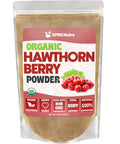 XPRS Nutra Organic Hawthorn Berry Powder – Premium USDA Organic Hawthorn for Cardiovascular Support – Vegan (16 oz)