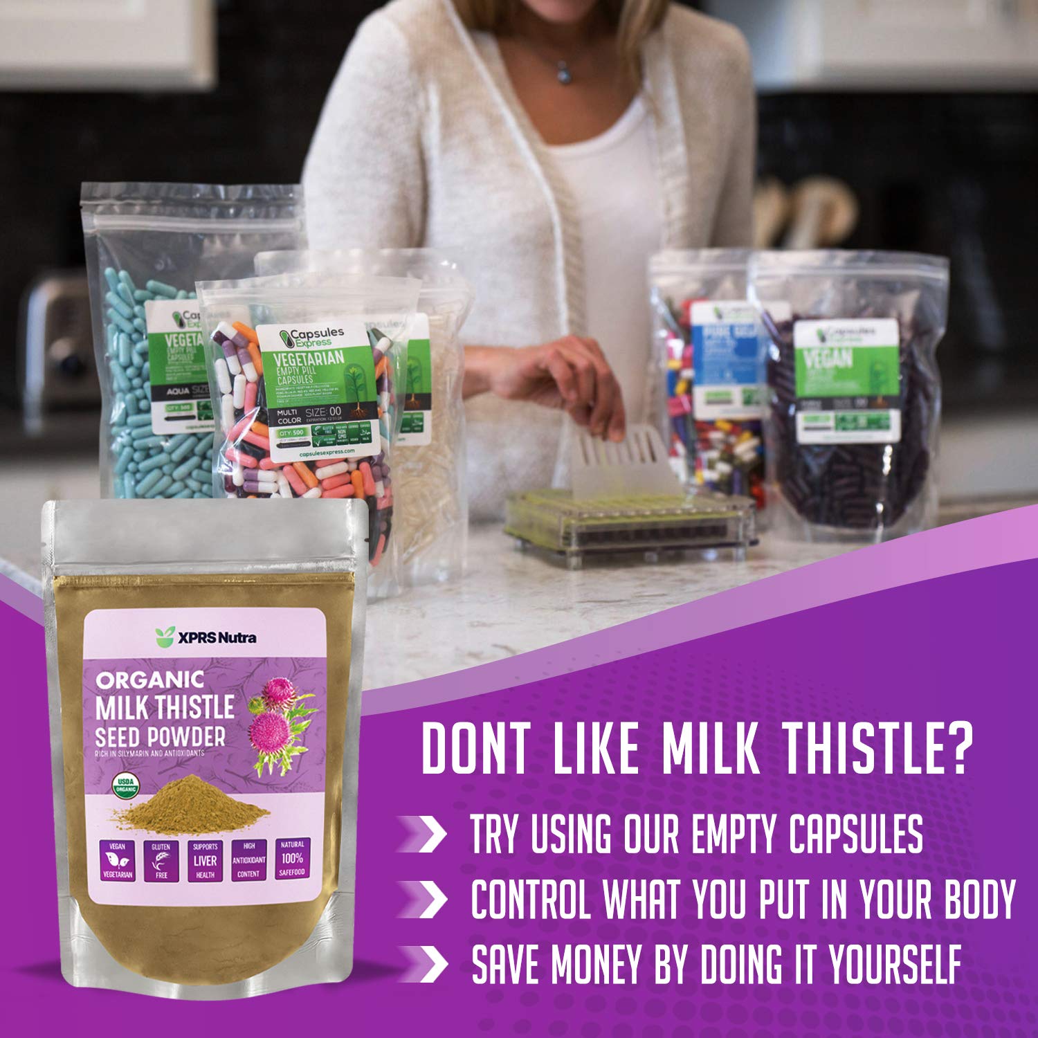 XPRS Nutra Organic Milk Thistle Seed Powder 16oz – Silymarin & Antioxidants