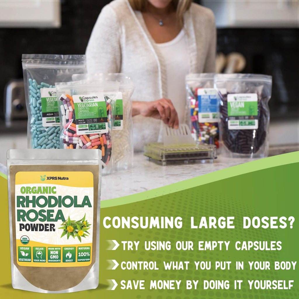 XPRS Nutra Organic Rhodiola Rosea Powder – USDA Organic, Vegan, Cognition & Energy (1 oz)
