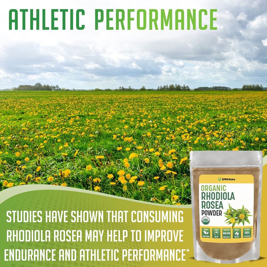 XPRS Nutra Organic Rhodiola Rosea Powder – Premium USDA Organic (4 oz)