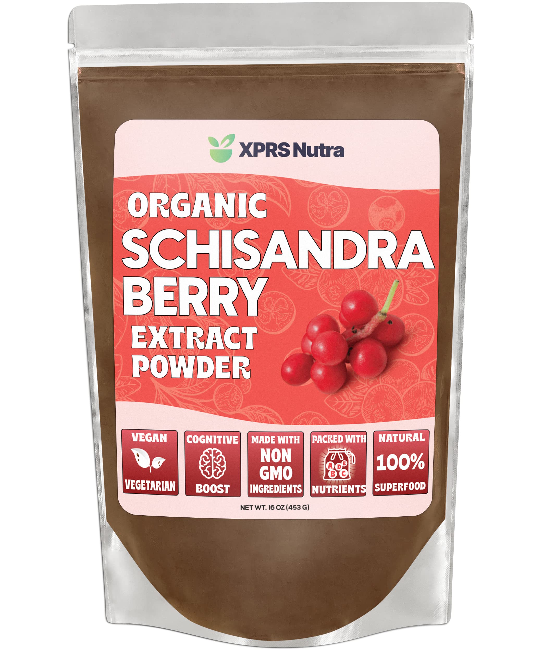 XPRS Nutra Organic Schisandra Berry Powder Extract | USDA Organic, Cognition & Immunity (16 oz)