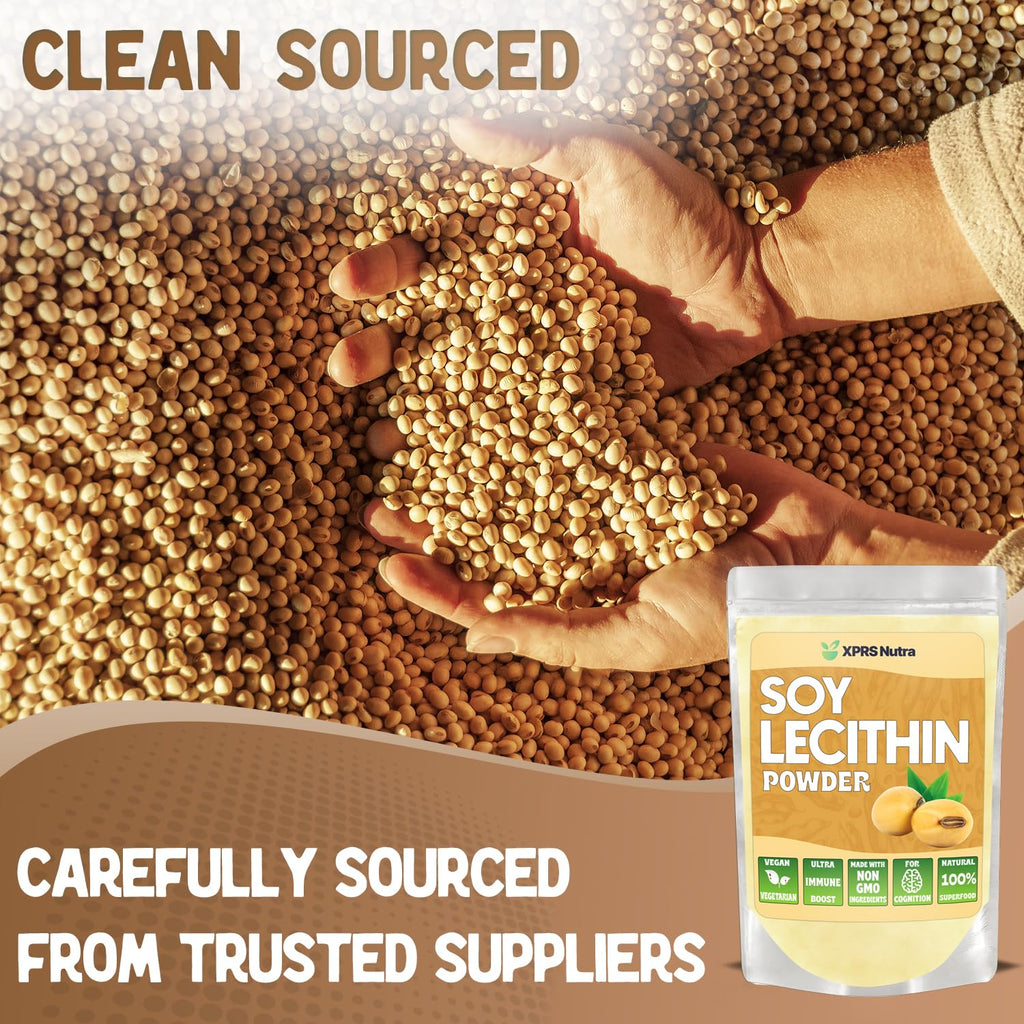 XPRS Nutra Soy Lecithin Powder – Food Grade Emulsifier (Vegan, 4 oz)