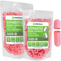 XPRS Nutra Vegan Size 0 Separated Capsules – 500 Count Premium Empty Capsules for DIY Supplement Filling (Pink)