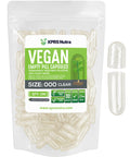 XPRS Nutra Vegan Size 000 Empty Capsules - 100 Count, Clear Veggie Caps
