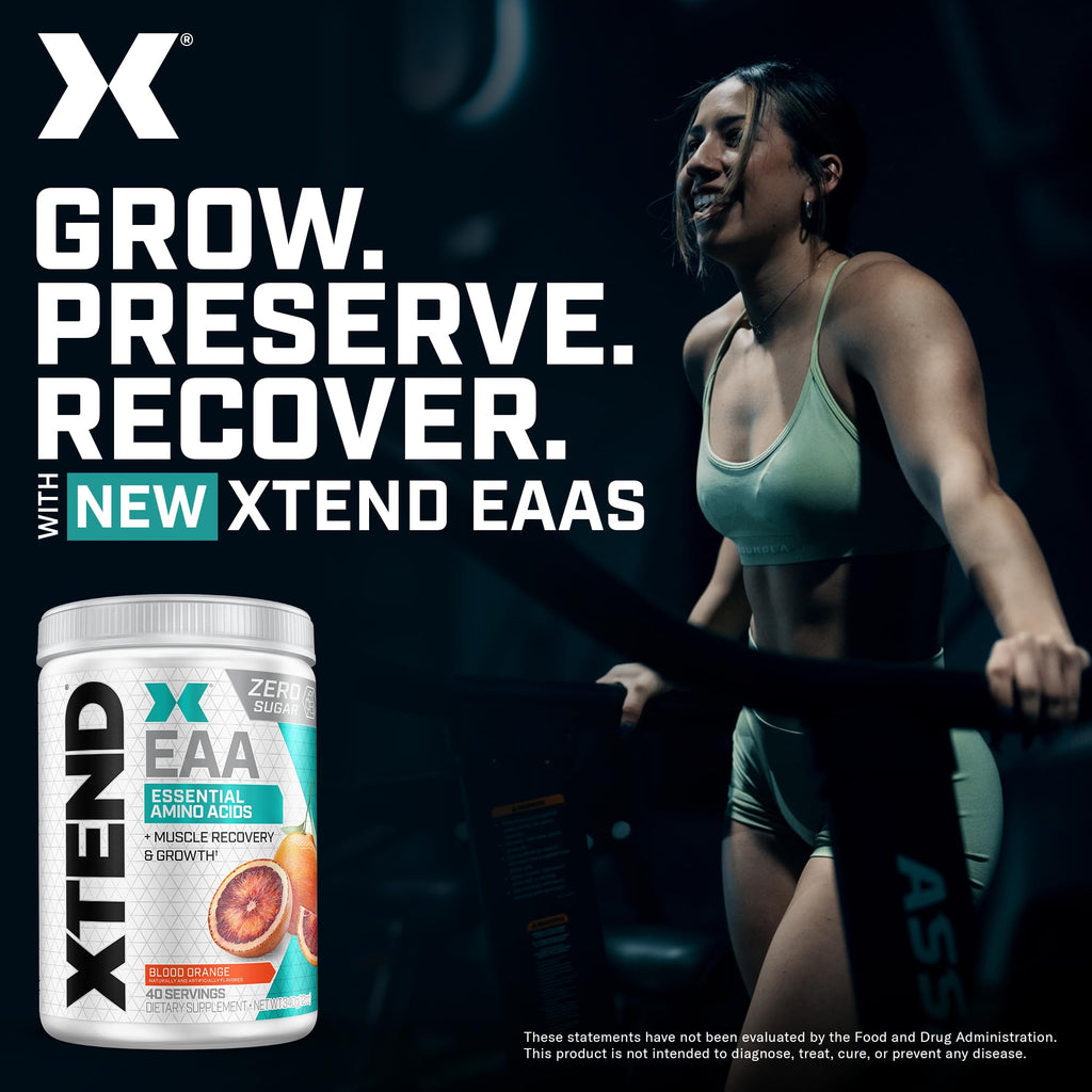 Xtend Scivation EAA + BCAA Powder - 9 Essential Amino Acids, 10g EAAs per 2 Servings, Blood Orange