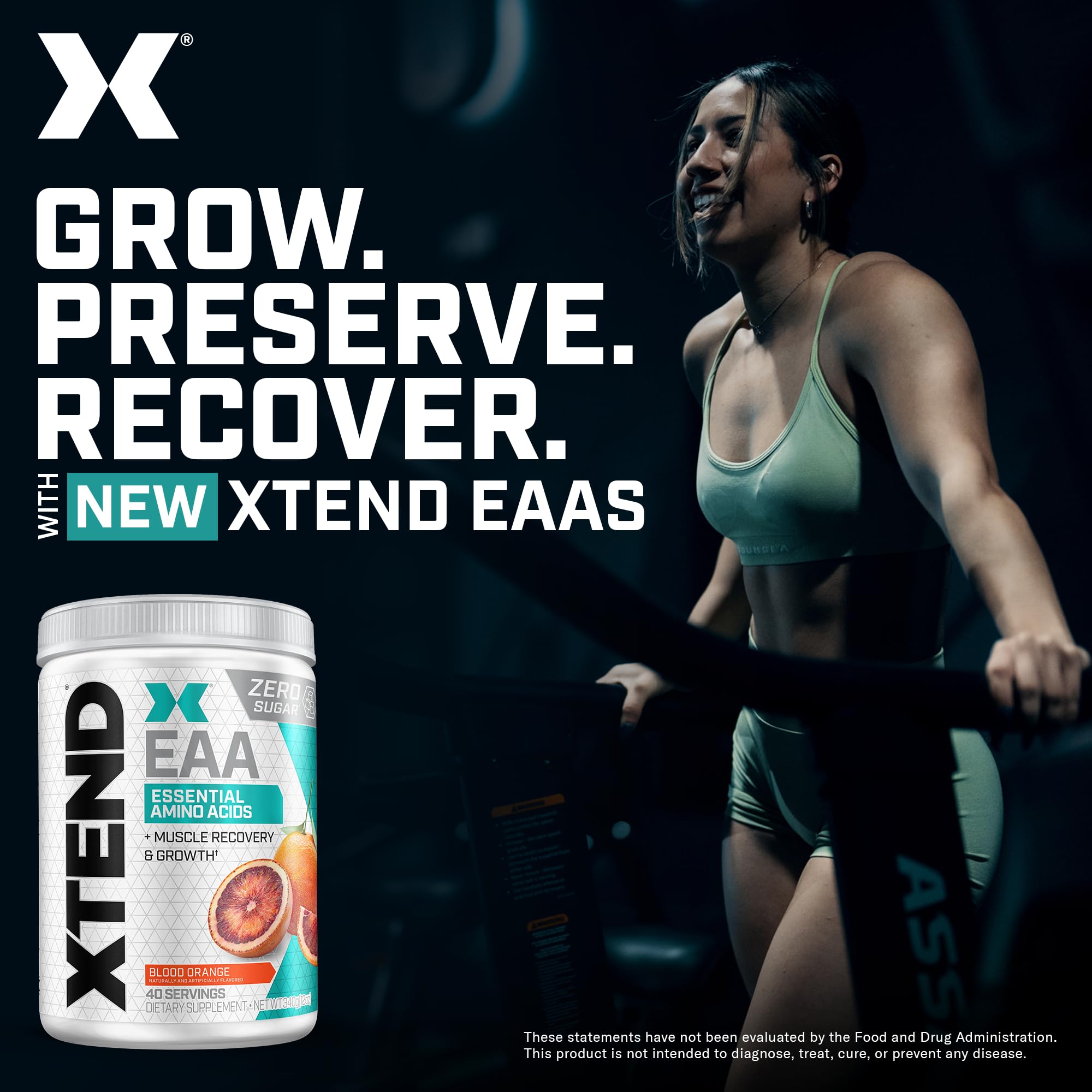 Xtend Scivation EAA + BCAA Powder - 9 Essential Amino Acids, 10g EAAs per 2 Servings, Blood Orange