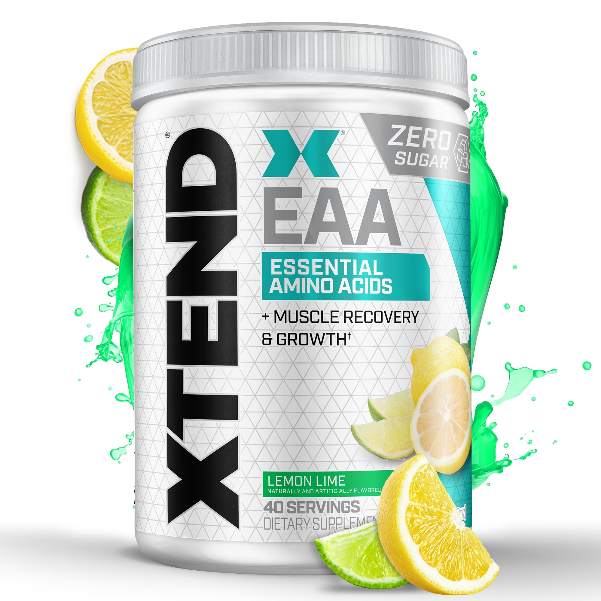 Xtend Scivation EAA + BCAA Powder | 9 Essential Amino Acids | 10g EAAs per 2 Servings | Lemon Lime | 40 Servings
