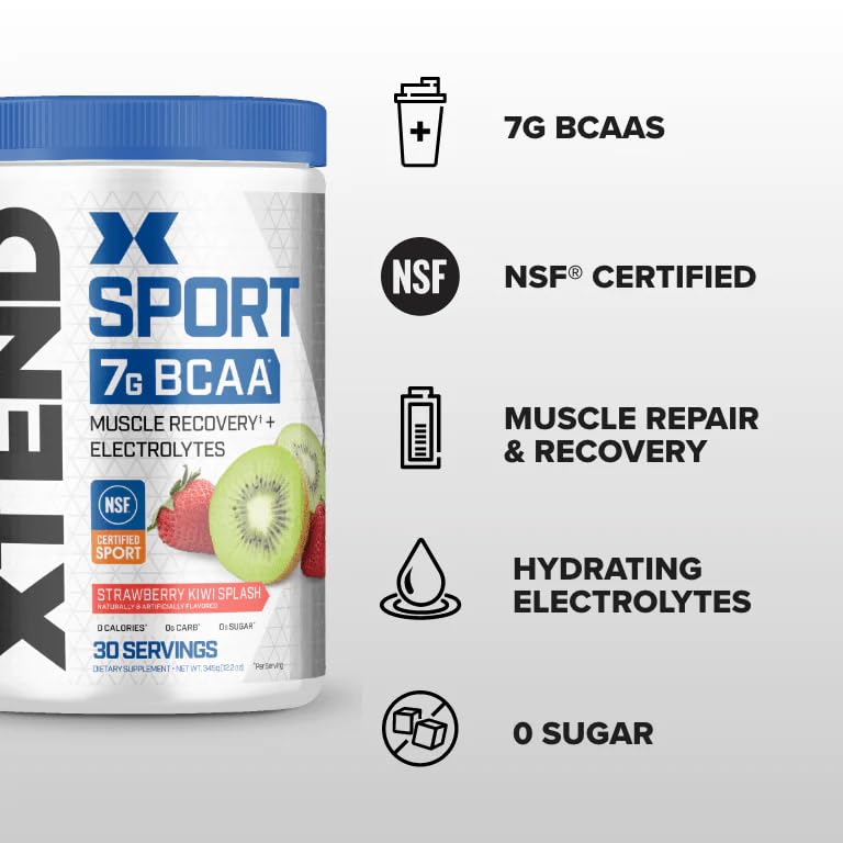 XTEND Sport BCAA Powder – Strawberry Kiwi Splash (30 Servings)