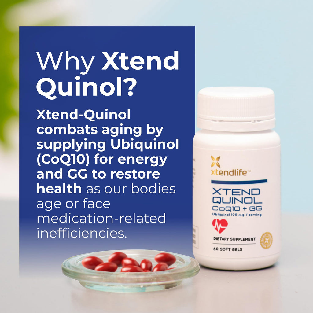 Xtendlife Xtend-Quinol CoQ10 Ubiquinol – 100mg Ubiquinol, 50mg GG, 4-Month Supply (Pack of 2)