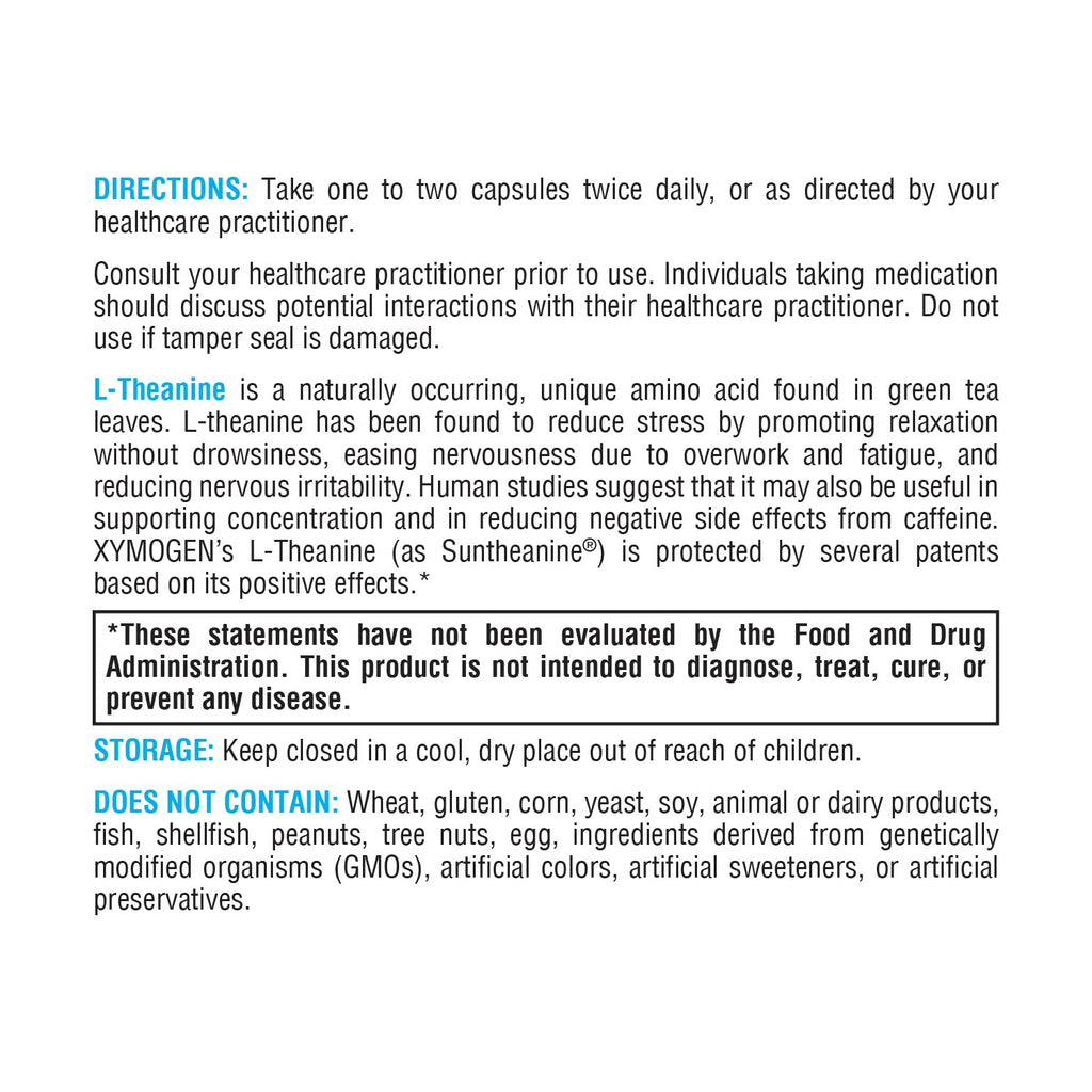 XYMOGEN L-Theanine – Suntheanine 400 mg per Serving | Calm, Relaxation & Focus