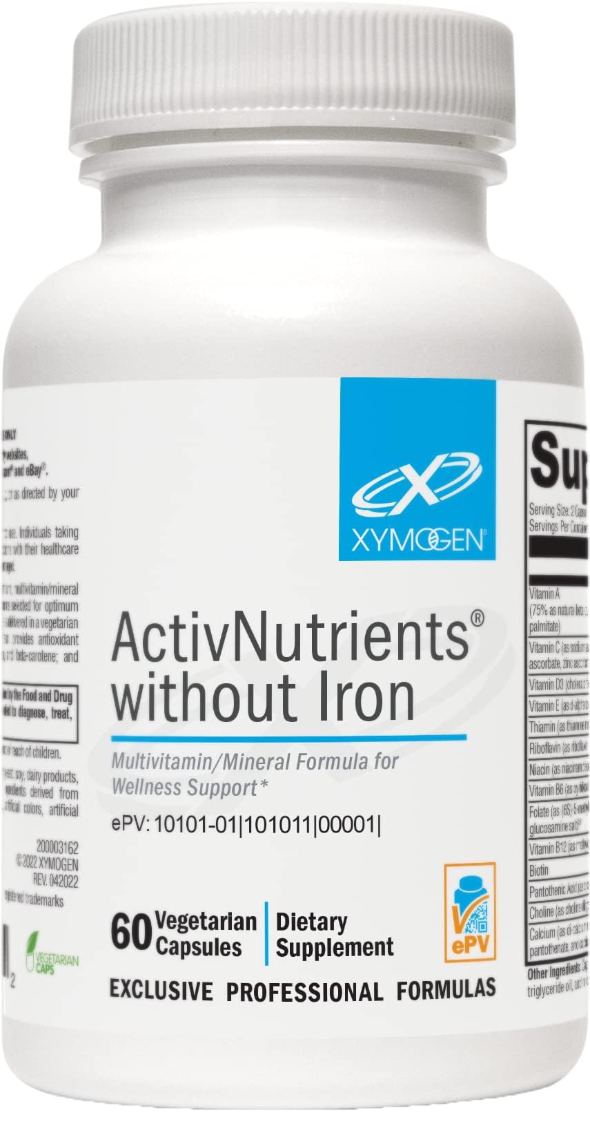 XYMOGEN ActivNutrients Without Iron - Multivitamin & Mineral Support