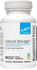 XYMOGEN Adrenal Manager Supplement - Energy, Stress Response + Adrenal Gland Support - with L-Tyrosine, Zinc Chelate, VIT B6, Magnesium, Pantothenic Acid, Rhodiola Rosea (60 Capsules)