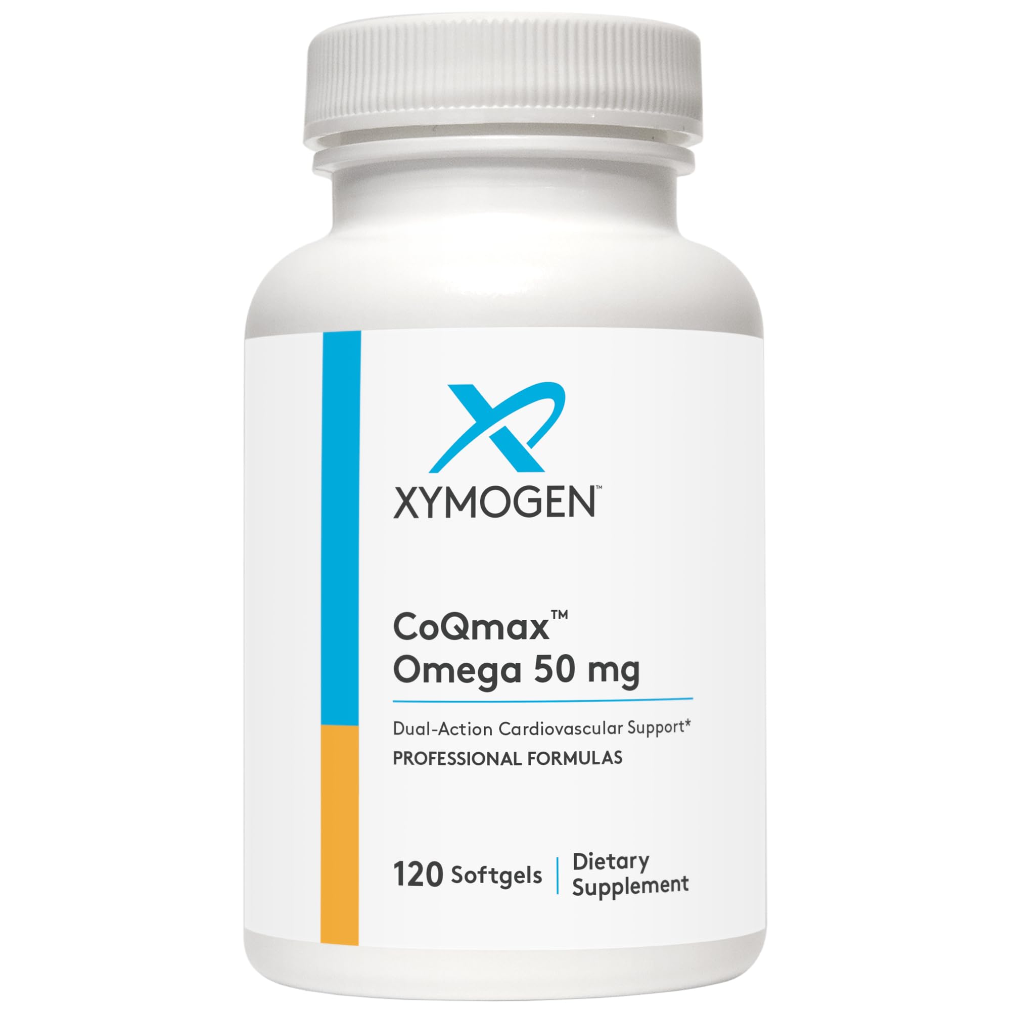 XYMOGEN CoQmax Omega 50 mg - CoQ10 + Omega-3 Fish Oil | Dual-Action Heart Health (120 Softgels)