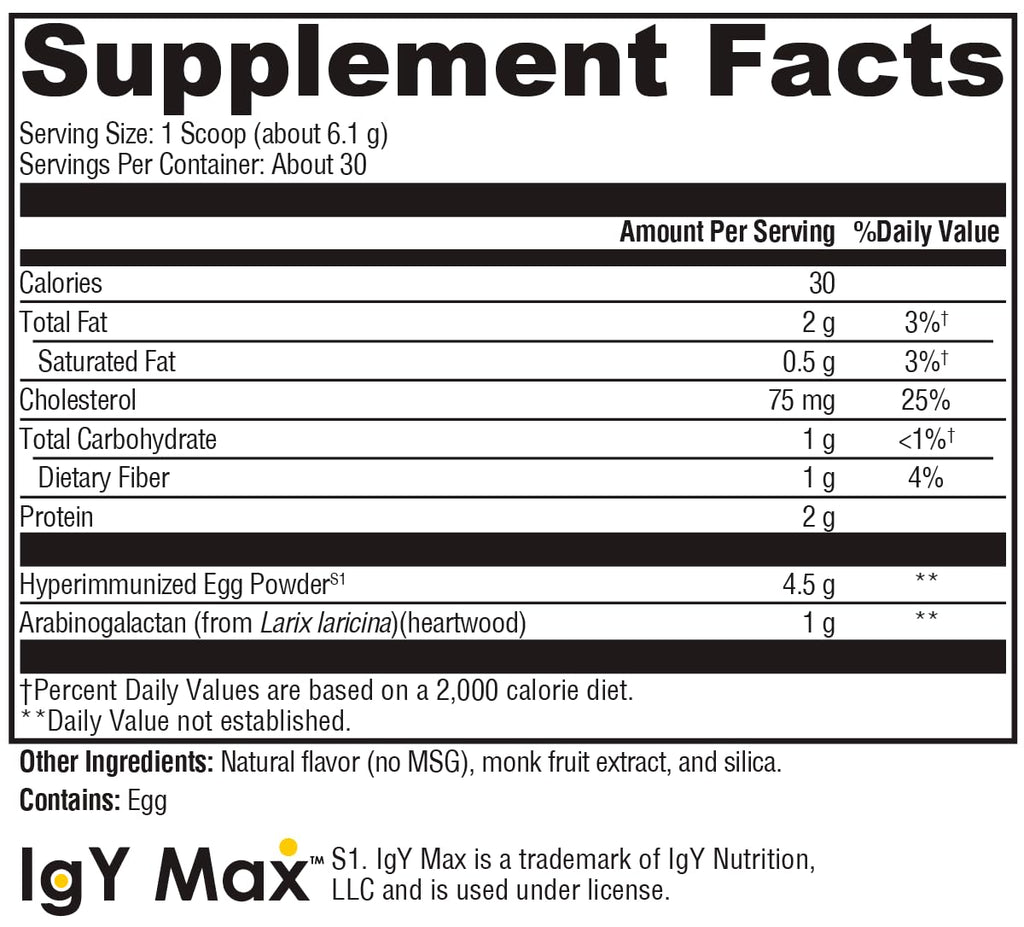 XYMOGEN IG 26 Plus DF - Dairy Free Immunoglobulin Powder + IgY Max (Vanilla)