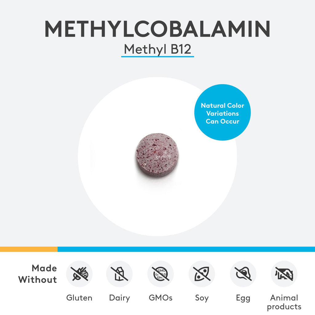 XYMOGEN Methylcobalamin 5,000 mcg – Vitamin B12 Supplement for Methylation, Neurological Health & Immunity (120 Tablets)