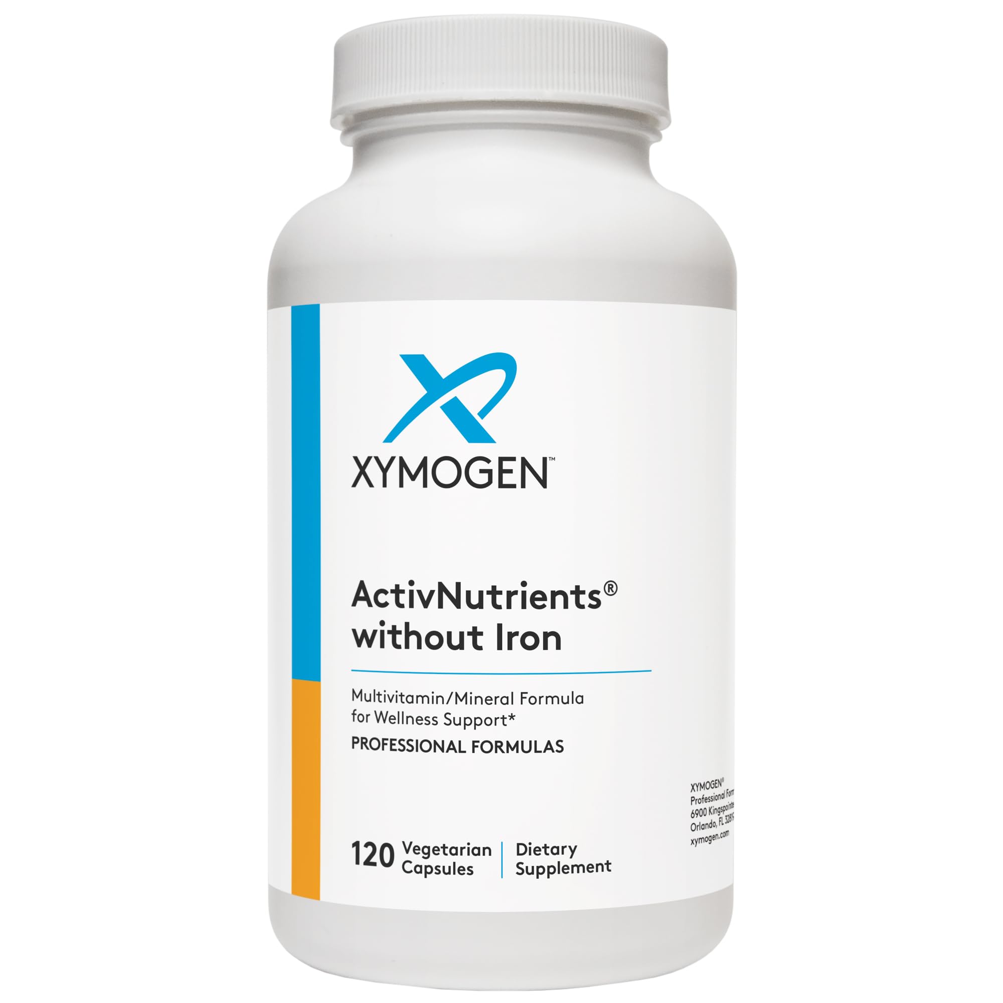 XYMOGEN ActivNutrients Without Iron — Multivitamin & Mineral Blend for Wellness, Immune, Energy & Mood (120 Capsules)