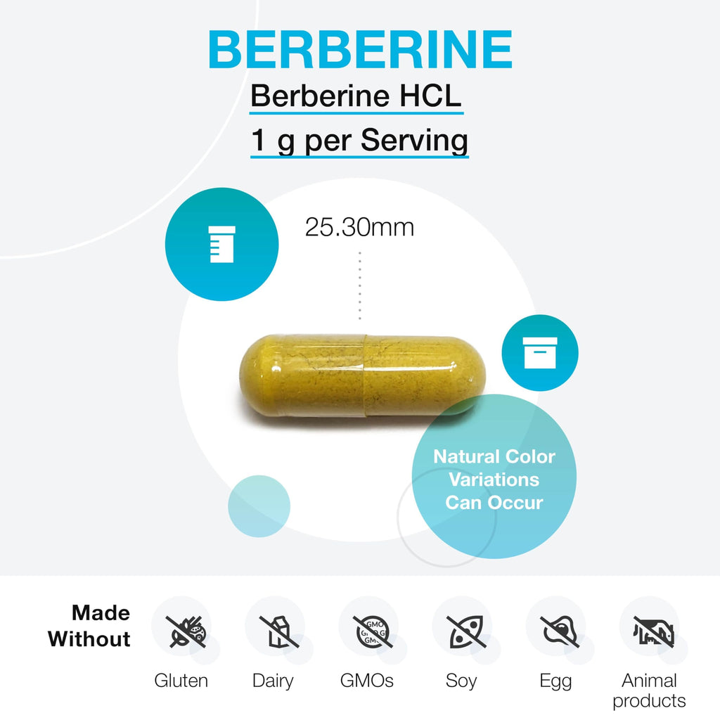 XYMOGEN Berberine HCL 1000mg – Metabolic & Digestive Support – 120 Capsules