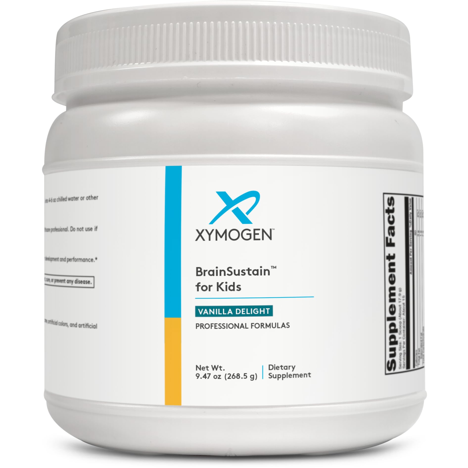 XYMOGEN BrainSustain for Kids – Focus Support with NAC, ALA & DHA | Non-GMO, Gluten & Dairy-Free (9.47 oz)