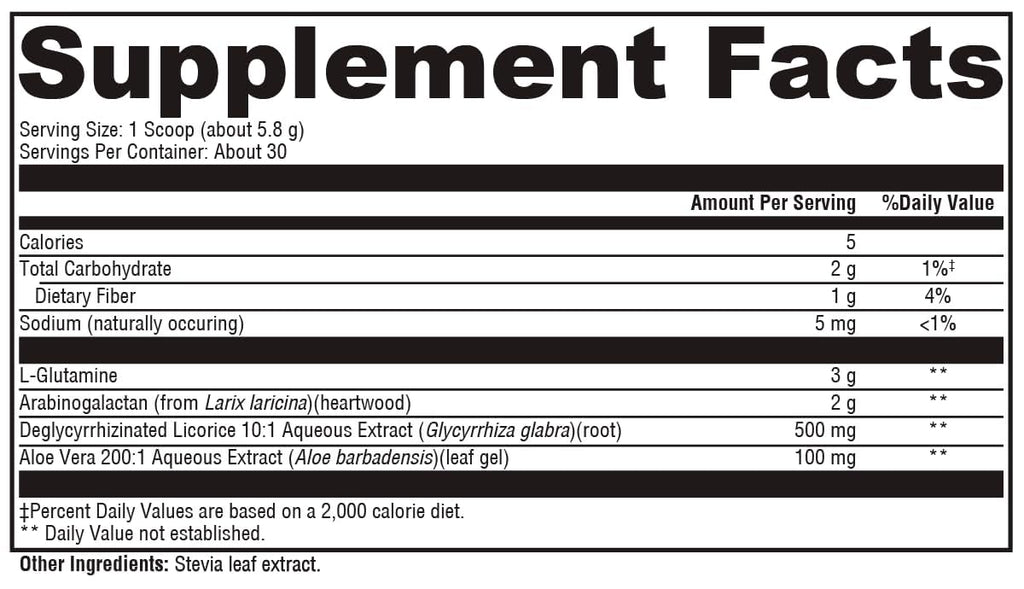 XYMOGEN GlutAloeMine Powder – 3000 mg L-Glutamine + Aloe, DGL Licorice & Arabinogalactan for GI Health (6.1 oz)