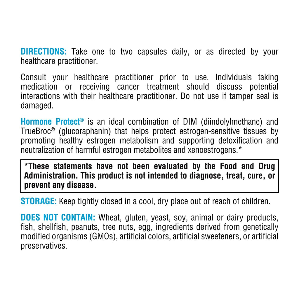 XYMOGEN Hormone Protect - Estrogen Metabolism & Detox Support (DIM + TrueBroc Glucoraphanin, 120 Capsules)