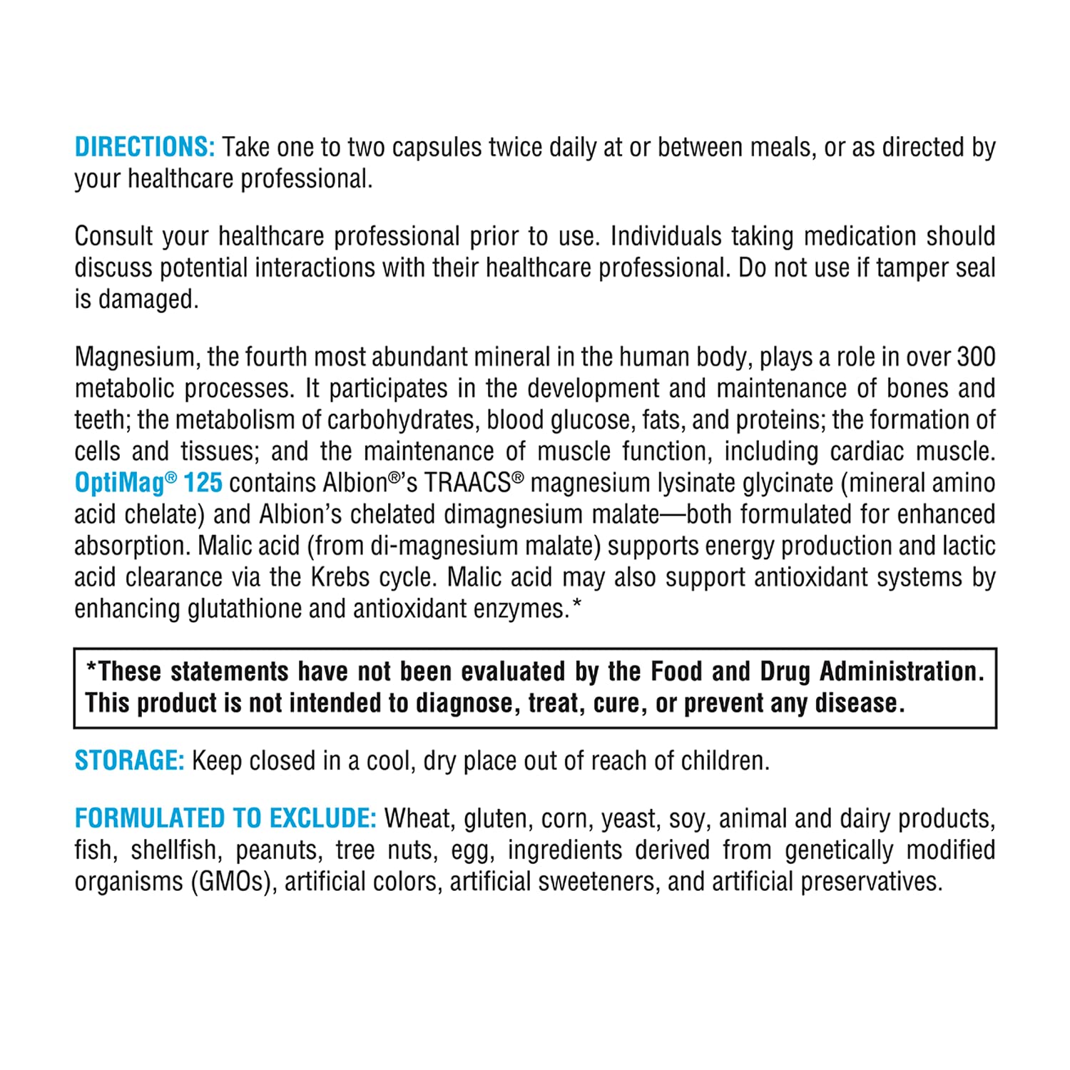XYMOGEN OptiMag 125 – High-Absorption Magnesium with Chelated Glycinate & Malate (120 Capsules)
