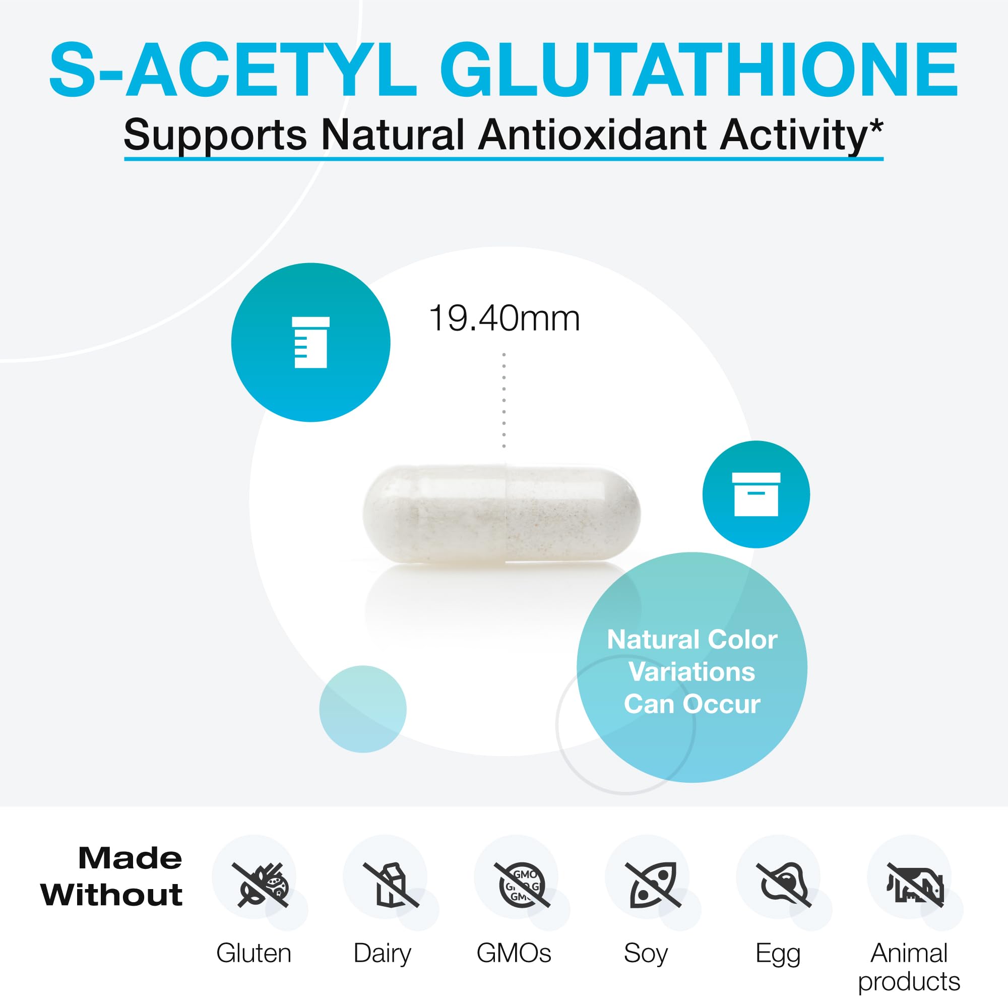 XYMOGEN S Acetyl Glutathione - Superior Absorption Glutathione Supplement with Stomach Acid-Resistant Capsules (60 Capsules) | Immune Support & Healthy Aging