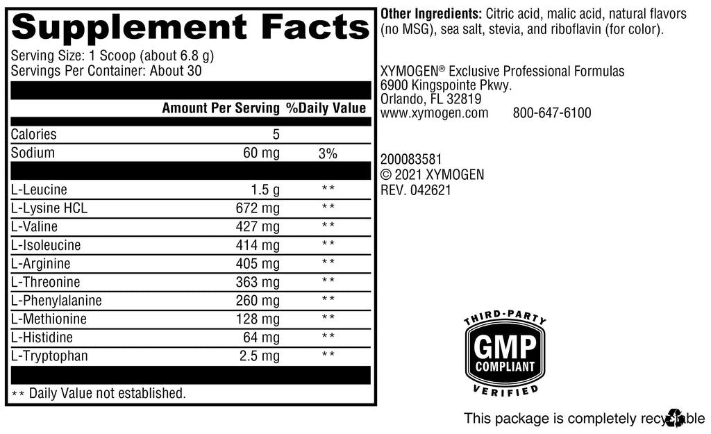 XYMOGEN XymoBolX BCAA Powder for Muscle Recovery – L-Arginine, L-Leucine, L-Methionine, L-Tryptophan | Gluten Free, Vegan, Non-GMO (30 Servings)